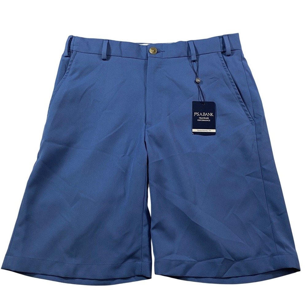 Jos‎ A Bank Traveler Performance Shorts Mens 30 Blue Traditional Fit New